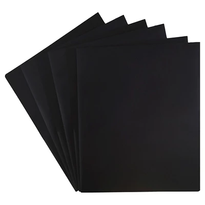 JAM 6pk 2 Pocket Heavy Duty Plastic Folders - Black 2 JAM 6pk 2 Pocket Heavy Duty Plastic Folders - Black - Image 2