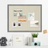 17.5" X 21.5" Woodgrain Framed Natural Linen Pinboard Rustic Gray - Sheffield Home