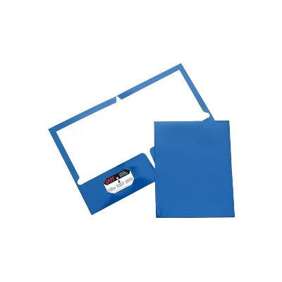 JAM Paper Laminated Two-Pocket Glossy Presentation Folders Blue 385GBUD 5 JAM Paper Laminated Two-Pocket Glossy Presentation Folders Blue 385GBUD - Image 5