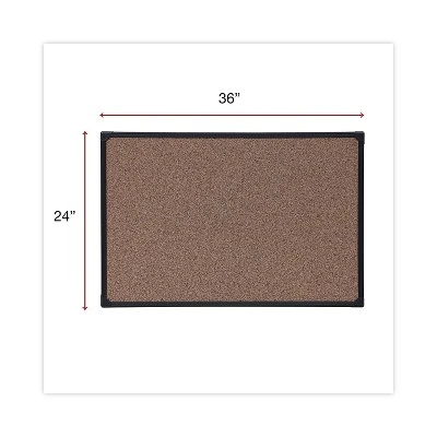 UNIVERSAL Tech Cork Board 36 X 24 Cork Black Plastic Frame 43022 2 UNIVERSAL Tech Cork Board 36 X 24 Cork Black Plastic Frame 43022 - Image 2