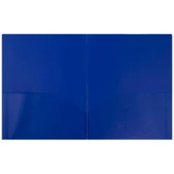 JAM 6pk POP 2 Pocket School Presentation Plastic Folders Blue