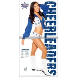 Lang 2024 Wall Calendar 24"x12" Dallas Cowboy Cheerleaders Sideline