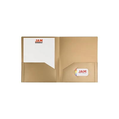 JAM Paper Heavy Duty 2-Pocket School Folders Gold 6/Pack (383HHGOA) 383HGOA 2 JAM Paper Heavy Duty 2-Pocket School Folders Gold 6/Pack (383HHGOA) 383HGOA - Image 2