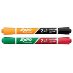 Expo Dual 2-In-1 Dry Erase Markers Chisel Tip 2/PK Ast 1944654