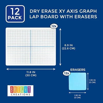 Bright Creations 12 Pack XY Axis Graph Whiteboard 9 X 12, Dry Erase Double-Sided Lap Board With 12 Erasers For Students (24 Piece Set) 3 Bright Creations 12 Pack XY Axis Graph Whiteboard 9 X 12, Dry Erase Double-Sided Lap Board With 12 Erasers For Students (24 Piece Set) - Image 3