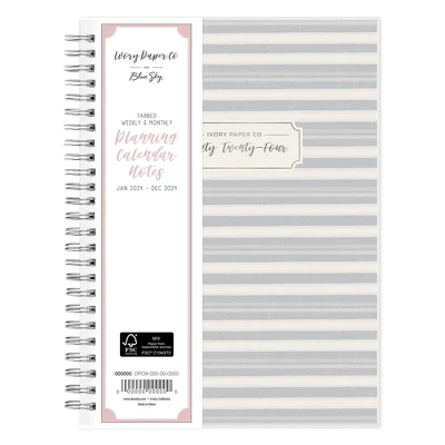 Ivory Paper Co 2024 Planner With Notes Pages 8.625"x5.875" Weekly/Monthly Wirebound Frosted Cover Wyatt Gray 2 Ivory Paper Co 2024 Planner With Notes Pages 8.625"x5.875" Weekly/Monthly Wirebound Frosted Cover Wyatt Gray - Image 2