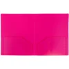 JAM 6pk 2 Pocket Heavy Duty Plastic Folders - Fuchsia