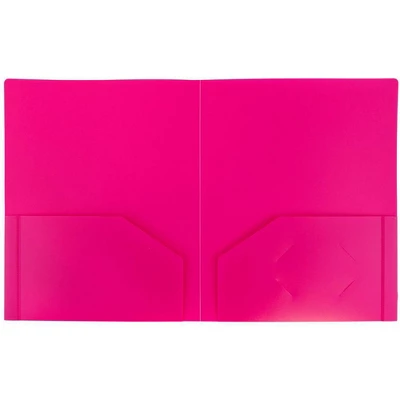 JAM 6pk 2 Pocket Heavy Duty Plastic Folders - Fuchsia 1 JAM 6pk 2 Pocket Heavy Duty Plastic Folders - Fuchsia