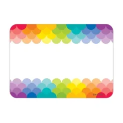 Creative Teaching Press Painted Palette Rainbow Scallops Name Tag Labels, 36 Per Pack, 6 Packs