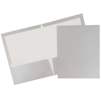 JAM 6pk Glossy Paper Folder 2 Pocket - Silver 1 JAM 6pk Glossy Paper Folder 2 Pocket - Silver
