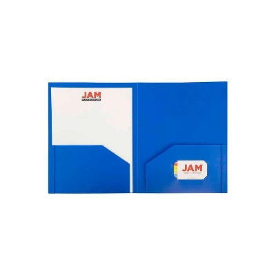 JAM Paper Heavy Duty 2-Pocket Folder Blue 108/Carton 383HBUB 2 JAM Paper Heavy Duty 2-Pocket Folder Blue 108/Carton 383HBUB - Image 2