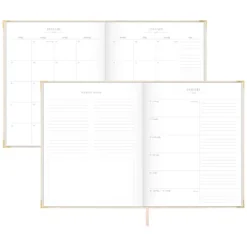 Sugar Paper Essentials 2024 Planner 10.125"x8.125" Weekly/Monthly Flax Cream Fabric