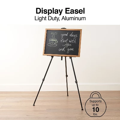 MyOfficeInnovations Tripod Display Easel 49" Black Aluminum (28070) 1843011 1 MyOfficeInnovations Tripod Display Easel 49" Black Aluminum (28070) 1843011