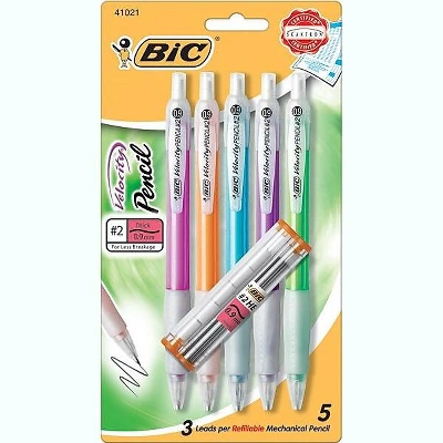 Bic Mechanical Pencil Refillable Rubbergrip .9mm 5/PK Assorted MVP51 8 Bic Mechanical Pencil Refillable Rubbergrip .9mm 5/PK Assorted MVP51 - Image 8