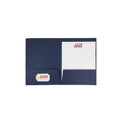JAM Paper 2-Pocket Presentation Folders Navy Linen 100/Box 26982B 4 JAM Paper 2-Pocket Presentation Folders Navy Linen 100/Box 26982B - Image 4