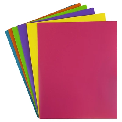 JAM 6pk POP 2 Pocket School Presentation Plastic Folders Fashion Colors 1 JAM 6pk POP 2 Pocket School Presentation Plastic Folders Fashion Colors