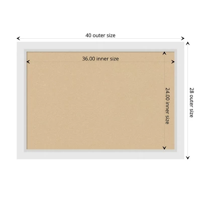 Amanti Art Cork Board Wood Framed Blanco White Bulletin Board, Organization Board, Pin Board 3 Amanti Art Cork Board Wood Framed Blanco White Bulletin Board, Organization Board, Pin Board - Image 3