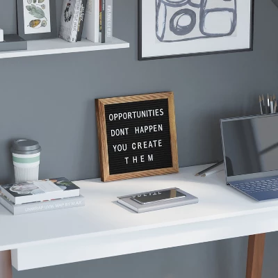 Flash Furniture Gracie Felt Letter Board With Wooden Frame, 389 PP Letters Including Numbers, Symbols And Icons, Canvas Carrying Case 3 Flash Furniture Gracie Felt Letter Board With Wooden Frame, 389 PP Letters Including Numbers, Symbols And Icons, Canvas Carrying Case - Image 3