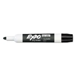 EXPO Low Odor Dry Erase Marker Bullet Tip Black Dozen 82001