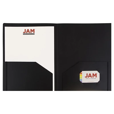 JAM 6pk 2 Pocket Heavy Duty Plastic Folders - Black 1 JAM 6pk 2 Pocket Heavy Duty Plastic Folders - Black