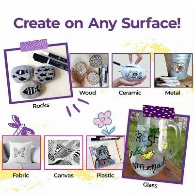 PINTAR Premium Acrylic Paint Pens - 4 (0.7mm), 4(1.0mm) & 4(5.0mm) Fine Tip Pens For Rock Painting, Ceramic Glass, Wood, Glass (12 Black) 1 PINTAR Premium Acrylic Paint Pens - 4 (0.7mm), 4(1.0mm) & 4(5.0mm) Fine Tip Pens For Rock Painting, Ceramic Glass, Wood, Glass (12 Black)