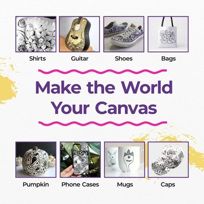 PINTAR Premium Acrylic Paint Pens - 4 (0.7mm), 4(1.0mm) & 4(5.0mm) Fine Tip Pens For Rock Painting, Ceramic Glass, Wood, Glass (12 Black) 2 PINTAR Premium Acrylic Paint Pens - 4 (0.7mm), 4(1.0mm) & 4(5.0mm) Fine Tip Pens For Rock Painting, Ceramic Glass, Wood, Glass (12 Black) - Image 2