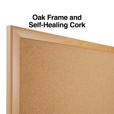 MyOfficeInnovations Standard Cork Bulletin Board Oak Finish Frame 3'W X 2'H 1682316 2 MyOfficeInnovations Standard Cork Bulletin Board Oak Finish Frame 3'W X 2'H 1682316 - Image 2
