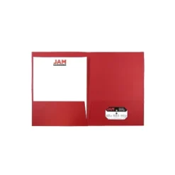 JAM Paper Two-Pocket Textured Linen Business Folders Red 386LRED -Smart Stationery Deals Store GUEST 39781e2d b99d 4254 856c 1101a9260b91