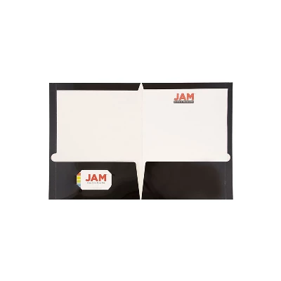 JAM Paper Laminated Two-Pocket Glossy Presentation Folders Black Bulk 50/Box 385GBLC 2 JAM Paper Laminated Two-Pocket Glossy Presentation Folders Black Bulk 50/Box 385GBLC - Image 2