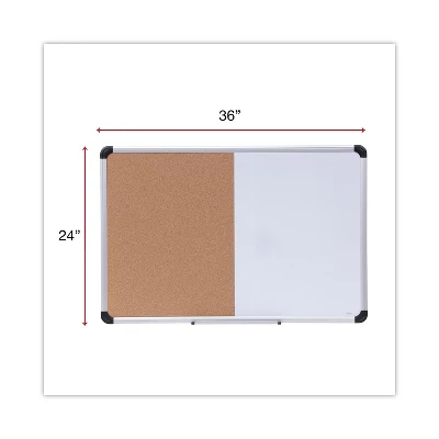 UNIVERSAL Cork/Dry Erase Board Melamine 36 X 24 Black/Gray Aluminum/Plastic Frame 43743 2 UNIVERSAL Cork/Dry Erase Board Melamine 36 X 24 Black/Gray Aluminum/Plastic Frame 43743 - Image 2