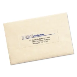 Avery Clear Easy Peel Mailing Labels Inkjet 1 1/3 X 4 140/Pack 18662