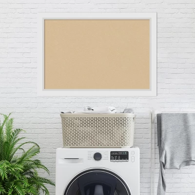 Amanti Art Cork Board Wood Framed Blanco White Bulletin Board, Organization Board, Pin Board 7 Amanti Art Cork Board Wood Framed Blanco White Bulletin Board, Organization Board, Pin Board - Image 7