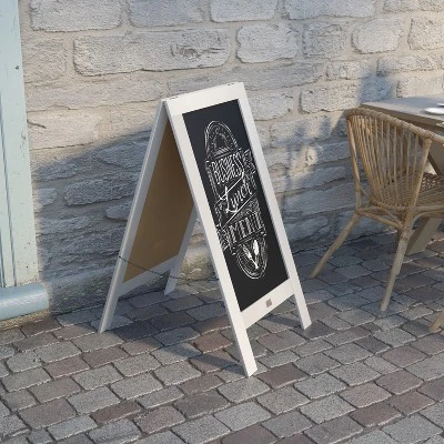 Emma And Oliver Rustic Vintage Double-Sided Folding Magnetic Chalkboard With 8 Chalk Markers, 10 Chalkboard Stencils, Eraser And 2 Rustic Magnets 3 Emma And Oliver Rustic Vintage Double-Sided Folding Magnetic Chalkboard With 8 Chalk Markers, 10 Chalkboard Stencils, Eraser And 2 Rustic Magnets - Image 3