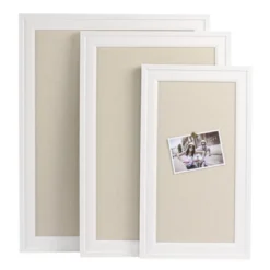 18.5" X 27.5" Bosc Framed Linen Fabric Pinboard White - DesignOvation -Smart Stationery Deals Store GUEST 4fd3686f 2b36 41e7 8a4f c14f74077962