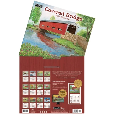 Lang 2024 Wall Calendar 24"x12" Covered Bridge 3 Lang 2024 Wall Calendar 24"x12" Covered Bridge - Image 3