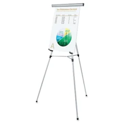 UNIVERSAL 3-Leg Telescoping Easel With Pad Retainer Adjusts 34" To 64" Aluminum Silver 43050