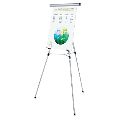 UNIVERSAL 3-Leg Telescoping Easel With Pad Retainer Adjusts 34" To 64" Aluminum Silver 43050 1 UNIVERSAL 3-Leg Telescoping Easel With Pad Retainer Adjusts 34" To 64" Aluminum Silver 43050