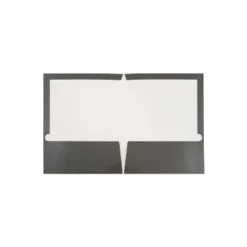 JAM Paper Glossy 2-Pocket Presentation Folder Gray 100/Carton 31225352D