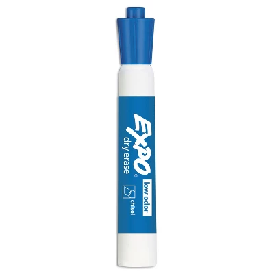 EXPO Low Odor Dry Erase Marker Chisel Tip Blue Dozen 80003 1 EXPO Low Odor Dry Erase Marker Chisel Tip Blue Dozen 80003