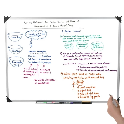 Mind Reader 9 To 5 Collection Dry Erase Magnetic Board 36"x 48" Wall Mount White 2 Mind Reader 9 To 5 Collection Dry Erase Magnetic Board 36"x 48" Wall Mount White - Image 2