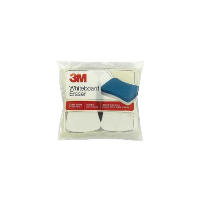 3M Whiteboard Eraser Pads 5"x3" 2/PK White/Blue 581WBE 1 3M Whiteboard Eraser Pads 5"x3" 2/PK White/Blue 581WBE