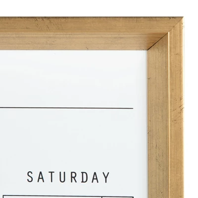 27.25" X 1.5" Calter Framed Magnetic Dry Erase Monthly Calendar Gold - Kate And Laurel 2 27.25" X 1.5" Calter Framed Magnetic Dry Erase Monthly Calendar Gold - Kate And Laurel - Image 2