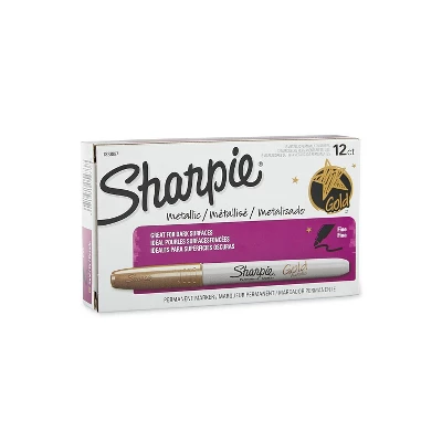 Sharpie Metallic Permanent Markers Gold Dozen 1823887 1 Sharpie Metallic Permanent Markers Gold Dozen 1823887