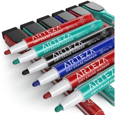 Arteza Dry Erase Markers, Fine Tip (Red, Blue, Green, Black) For The Classroom, Office, Home, Or School - 60 Pack 4 Arteza Dry Erase Markers, Fine Tip (Red, Blue, Green, Black) For The Classroom, Office, Home, Or School - 60 Pack - Image 4