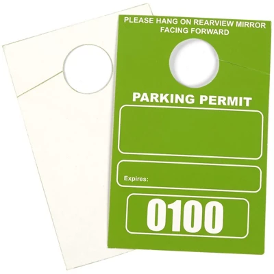 Juvale 100 Pack Temporary Parking Permit Hang Tags Numbered 0001- 0100, Hanging Passes For Car Mirrors, Bulk, Green, 3.15 X 4.75 In 5 Juvale 100 Pack Temporary Parking Permit Hang Tags Numbered 0001- 0100, Hanging Passes For Car Mirrors, Bulk, Green, 3.15 X 4.75 In - Image 5