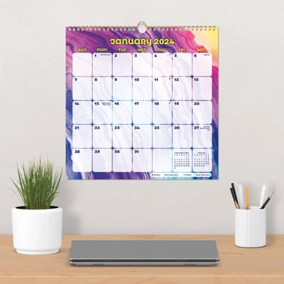 Trends International Inc. 2023-24 Wall Calendar 12"x12" Neon Agrate 2 Trends International Inc. 2023-24 Wall Calendar 12"x12" Neon Agrate - Image 2