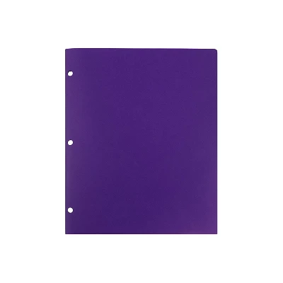 JAM Paper Heavy Duty Plastic 3 Hole Punch Two-Pocket School Folders Purple 383HHPPUA 4 JAM Paper Heavy Duty Plastic 3 Hole Punch Two-Pocket School Folders Purple 383HHPPUA - Image 4