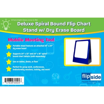 Flipside Products Deluxe Spiral-Bound Flip Chart Stand With 18" X 24" Dry Erase Board 2 Flipside Products Deluxe Spiral-Bound Flip Chart Stand With 18" X 24" Dry Erase Board - Image 2