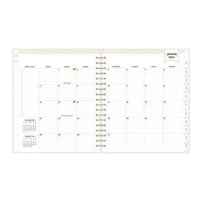 Day Designer 2024 Planner 8"x10" Daily/Monthly Frosted Cover Rugby Stripe Black 5 Day Designer 2024 Planner 8"x10" Daily/Monthly Frosted Cover Rugby Stripe Black - Image 5