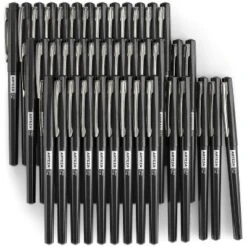 Arteza Set Of Permanent Markers, Black, Ultra Fine - 40 Pack